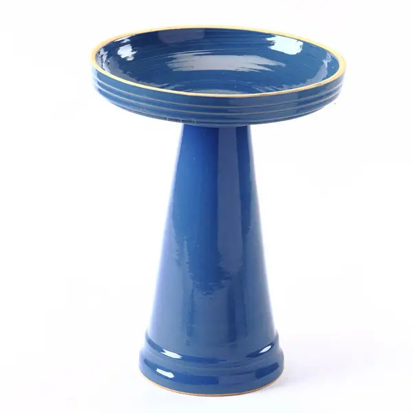 Burley Clay Simple Elegance Bellflower Blue Bird Bath