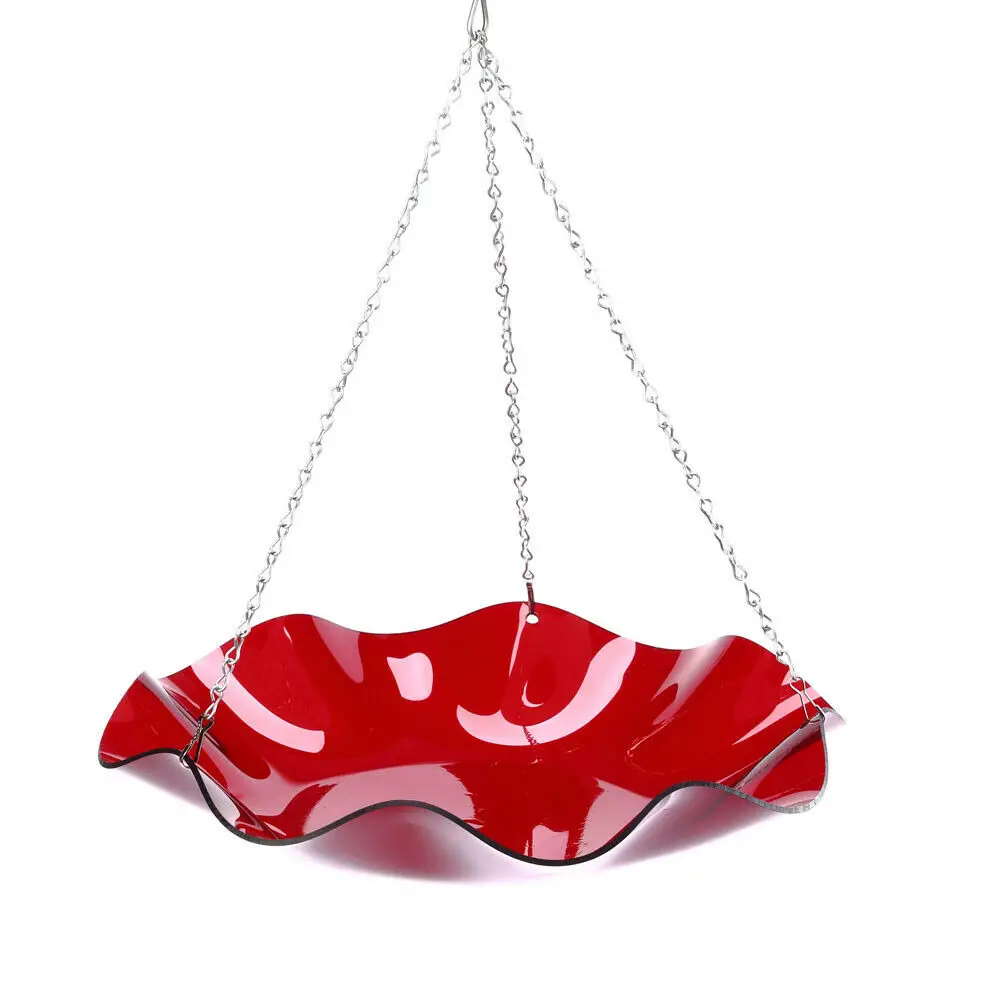Birds Choice AAH214 Hanging Red Acrylic Bird Bath